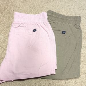 GAP Pink and Green Linen Shorts